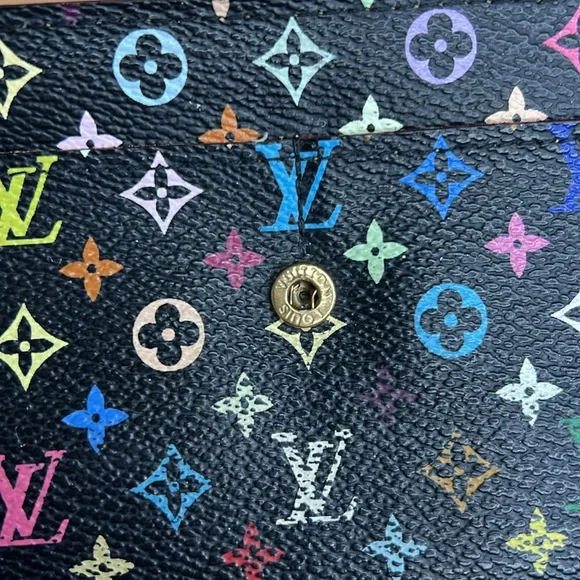 Louis Vuitton Black Multicolor Mini Monogram Sarah Wallet - Picture 15 of 16